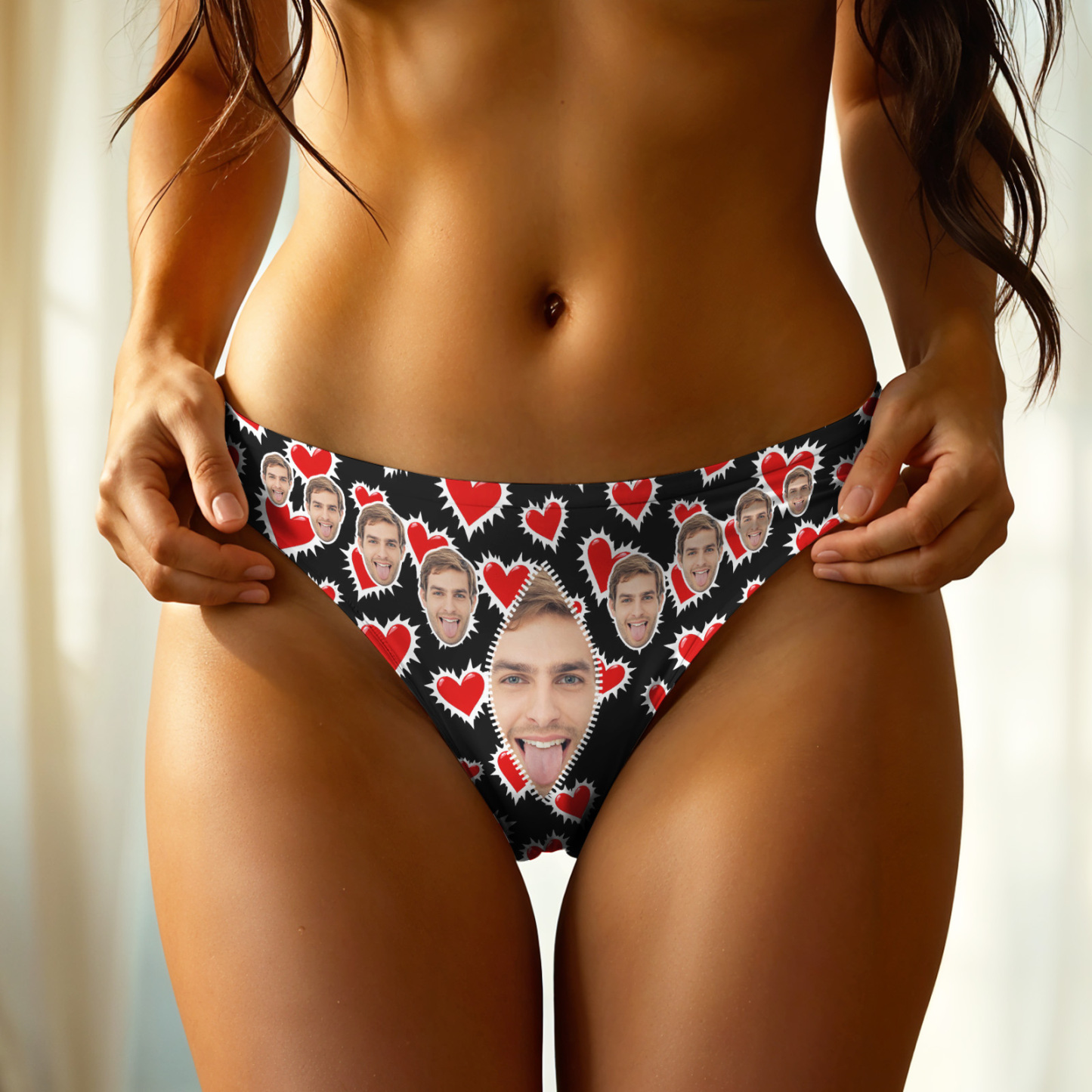 Personalize Face Thong I'M YOURS NO REFUND Thogs Valentine's Day Gift For Her - MyFaceSocksAU