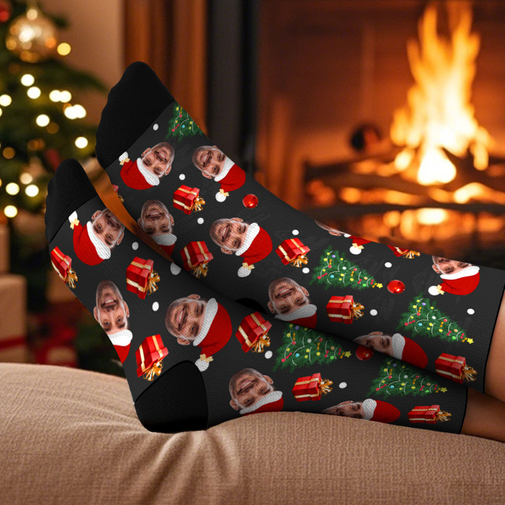 Personalized Face Socks Christmas Socks Personalized Santa Tree  Photo Socks Fun Gift for Family, Friends & Lovers - MyFaceSocksAU