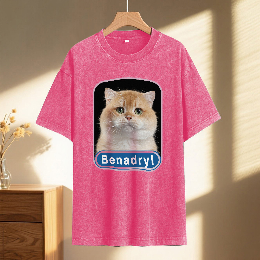 Custom Face Funny Cat Meme T-Shirt Vintage Graphic Tee with Your Photo and Text Retro 90s Style Cat Lover Shirt Unisex Pet - MyFaceSocksAU