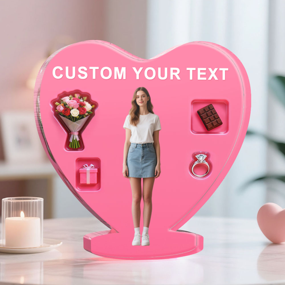 Custom Couple Photo Heart-shaped Ornament Personalized Photo and Text Ornament Anniversary Gift