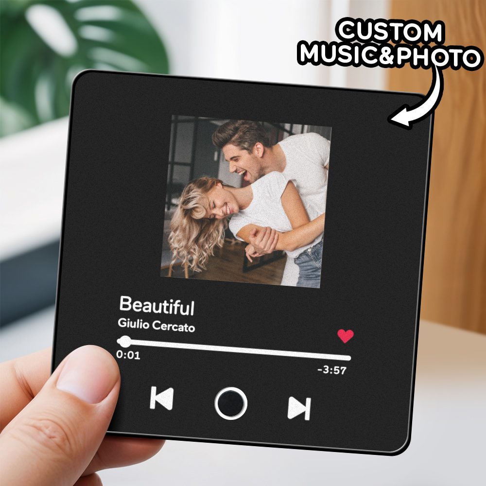 Father's Day Personalized Photo Album Fridge Magnet Music Wall Photo Sticker Music Movement That Can Be Played Without Cell Phone Music Fridge Magnet Pro Can Play Songs - MyFaceSocksAU