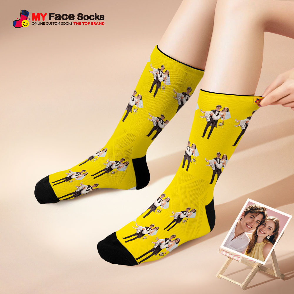 Custom Face Socks #BFF Add Multiple Photos Gift for Besties Personalized Face Socks - MyFaceSocksAU