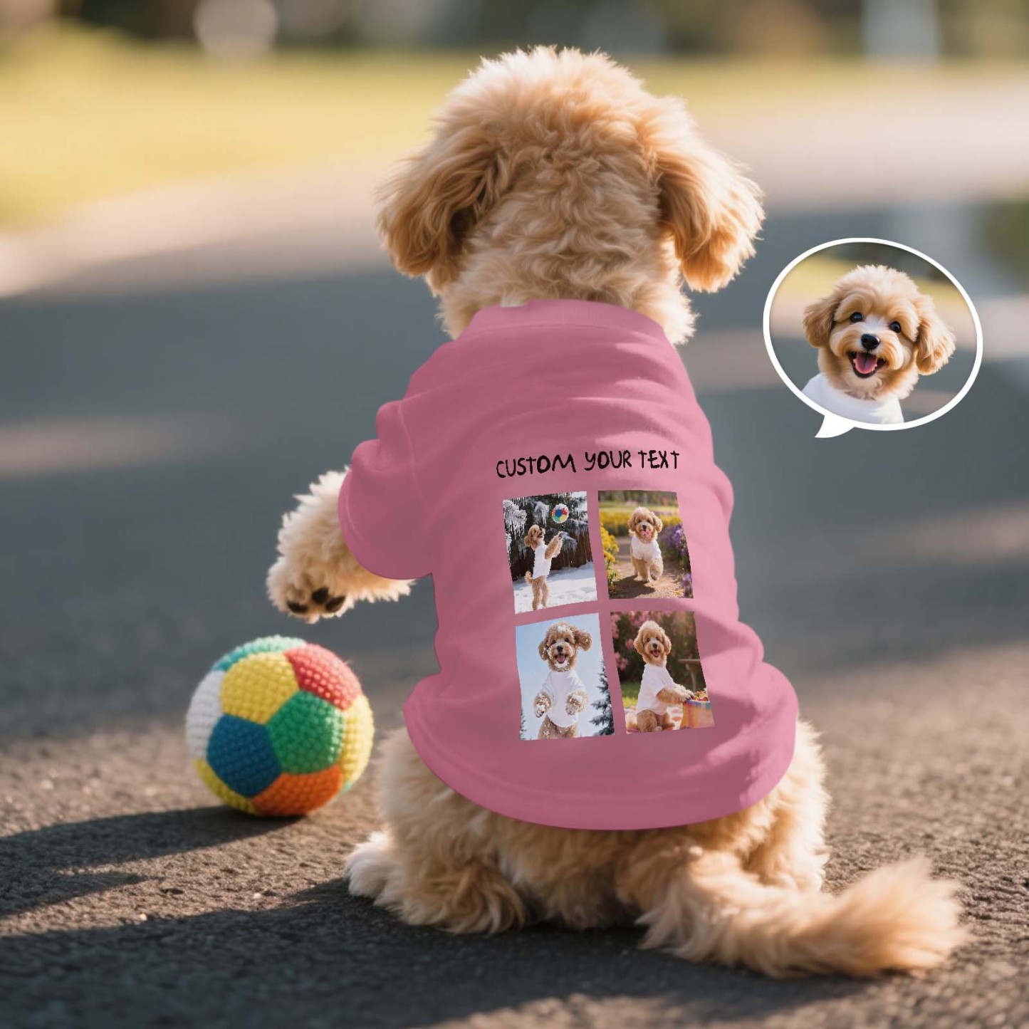 Personalized Cute Photo Mash T-Shirt Dog Shirt Custom Pet Lover Shirt Gift - MyFaceSocksAU