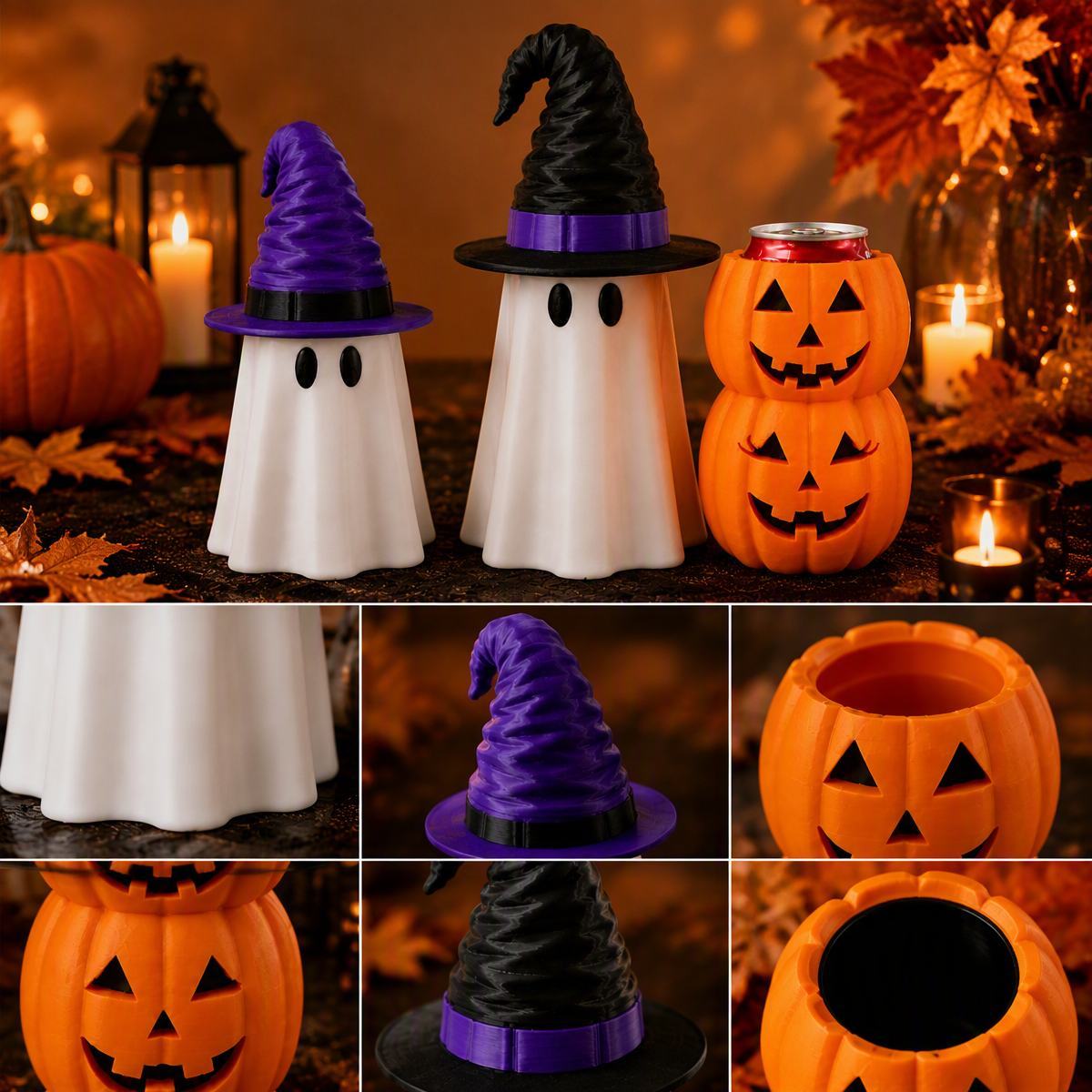 Halloween Ghost Can Holder – Spooky Ghost Drink Holder for 12oz Cans, PLA Halloween Cup Holder, Party Bar Decor - MyFaceSocksAU
