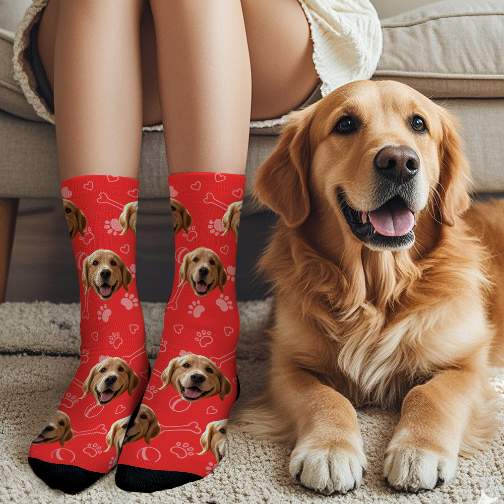 Custom Face Socks with Photos Custom Dog Paw Socks for Pet Lover Funny Gift Idea - MyFaceSocksAU
