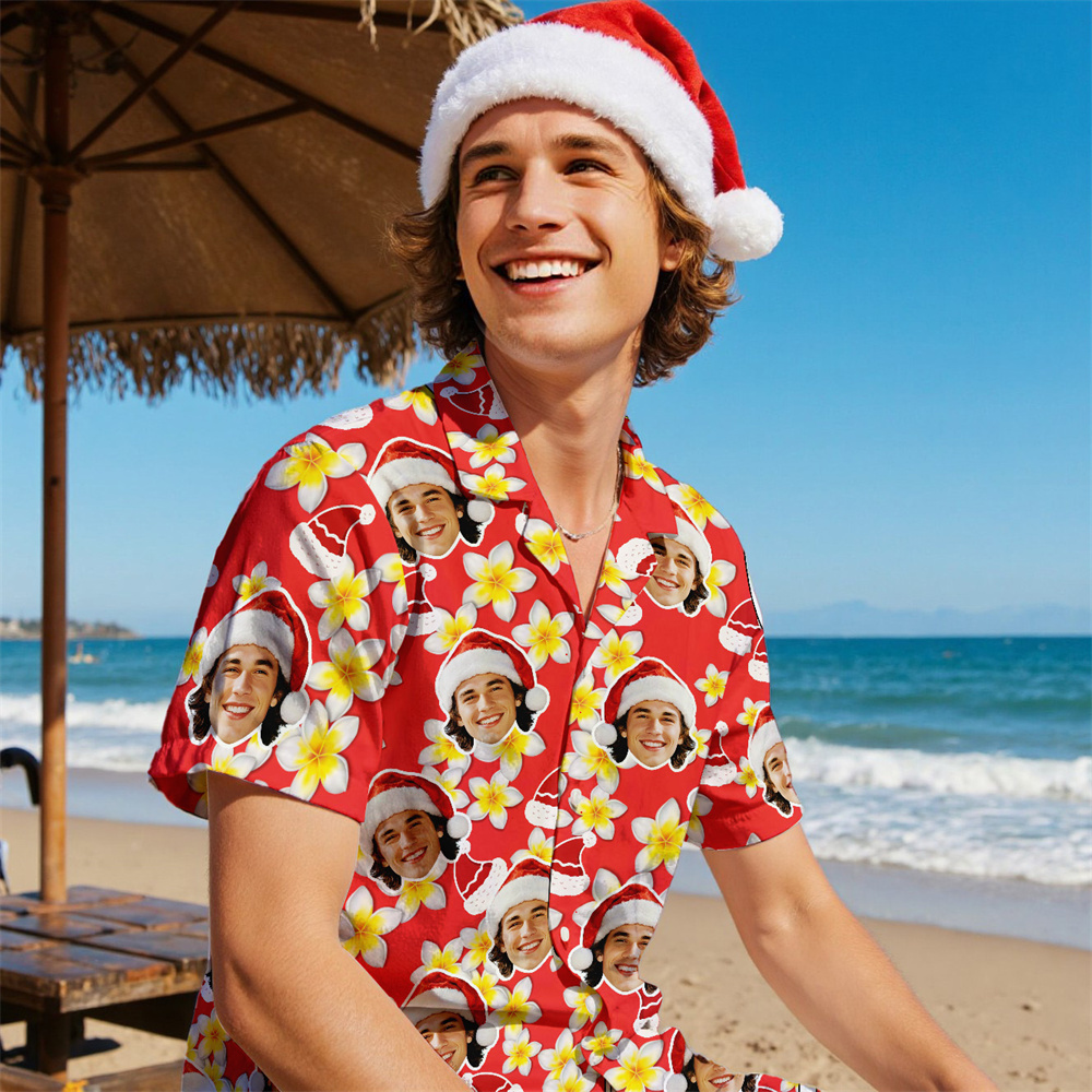 Custom Face Hawaiian Shirts Personalized Beach Holiday Christmas Face Hawaiian Shirt