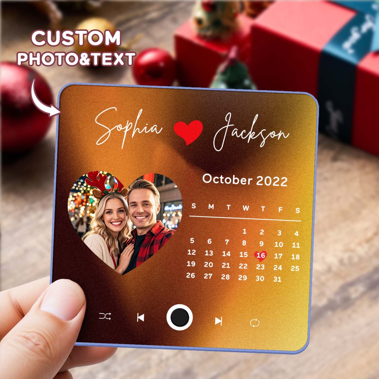 Custom Multi Photo Album Music Fridge Magnet  Photo and Text Music Fridge Personalized Phone Music Fridge Magnet Pro - MyFaceSocksAU