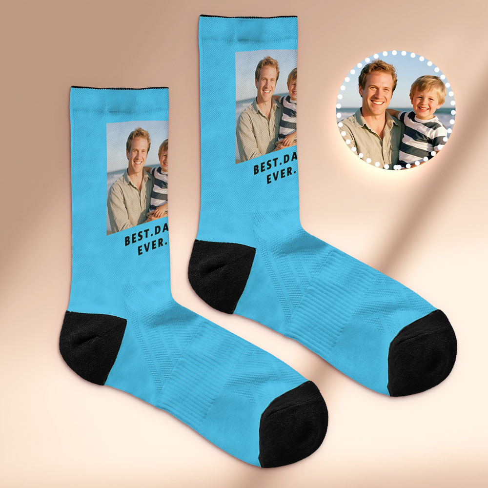 Custom Face Socks I Love Daddy Face Socks Photo Print Socks Colorful Dad Socks Personalized Fathers Day Gift - MyFaceSocksAU
