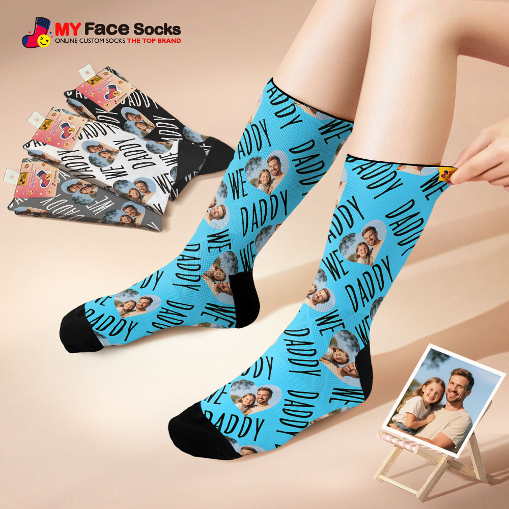 Custom Face Socks Hot Dog Face Socks Photo Print Socks Colorful Dad Socks Pet Lover Gift - MyFaceSocksAU