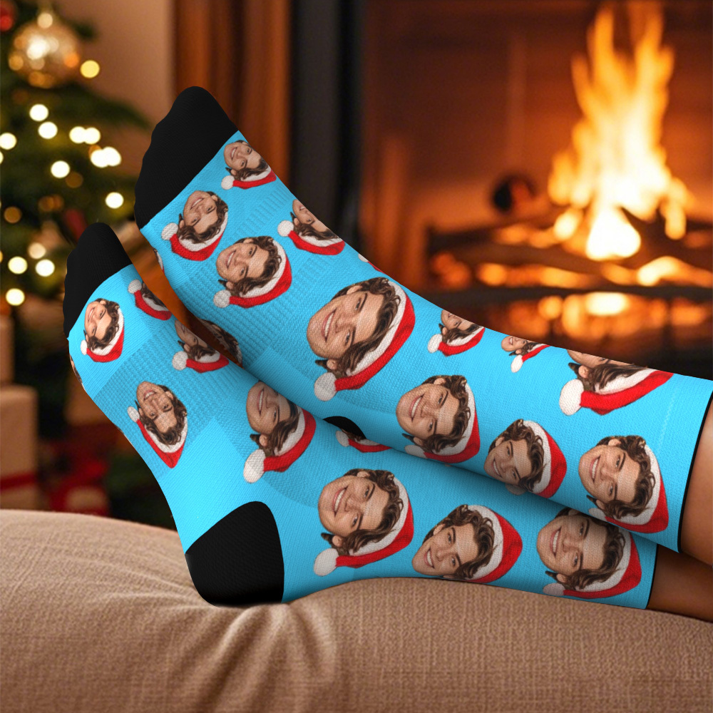 Christmas Gift Custom Face Socks Multi -face Breathable Add Pictures Colorful Photo Socks Gifts