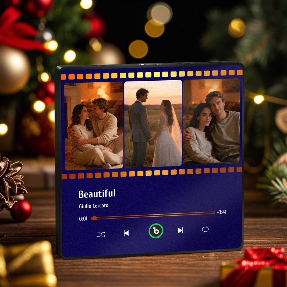 Christmas Gifts Custom Music Fridge Magnet Music Album Fridge Magnet Photo Music Wall Photo Sticker Music Movement That Can Be Played Gift Idea - MyFaceSocksAU