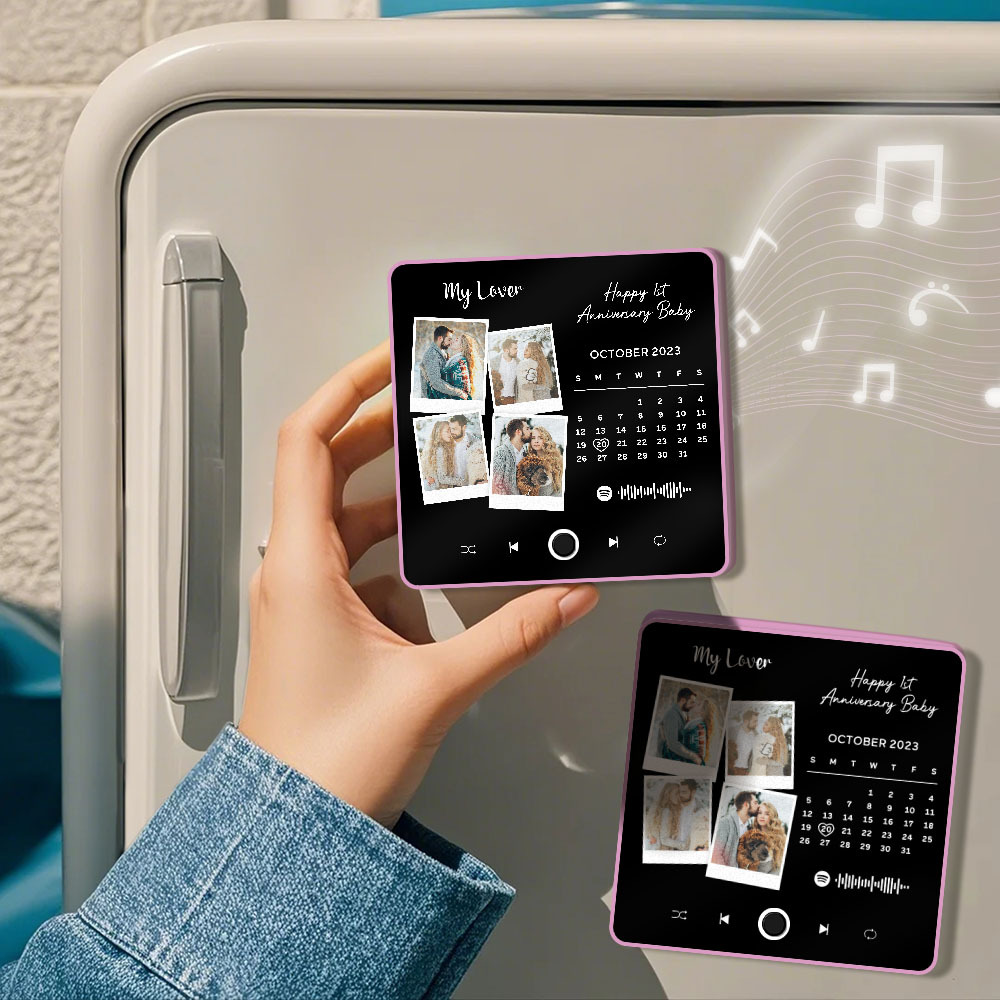 Custom Multi Photo Album Music Fridge Magnet  Photo and Text Music Fridge Personalized Phone Music Fridge Magnet Pro - MyFaceSocksAU