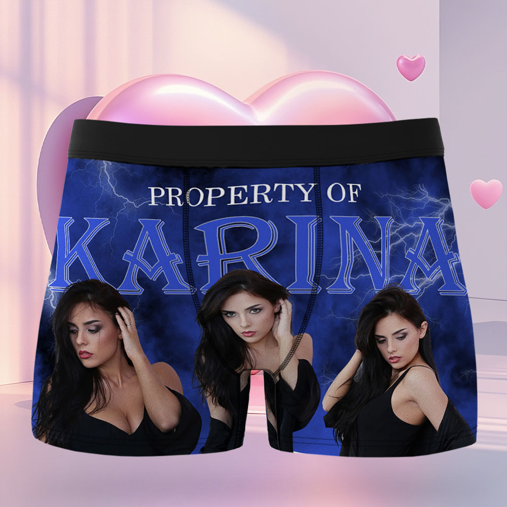 Custom Mens Vintage Photo Boxer Personalized Belt Color Face Boxers Valentines Day Underwear - MyFaceSocksAU