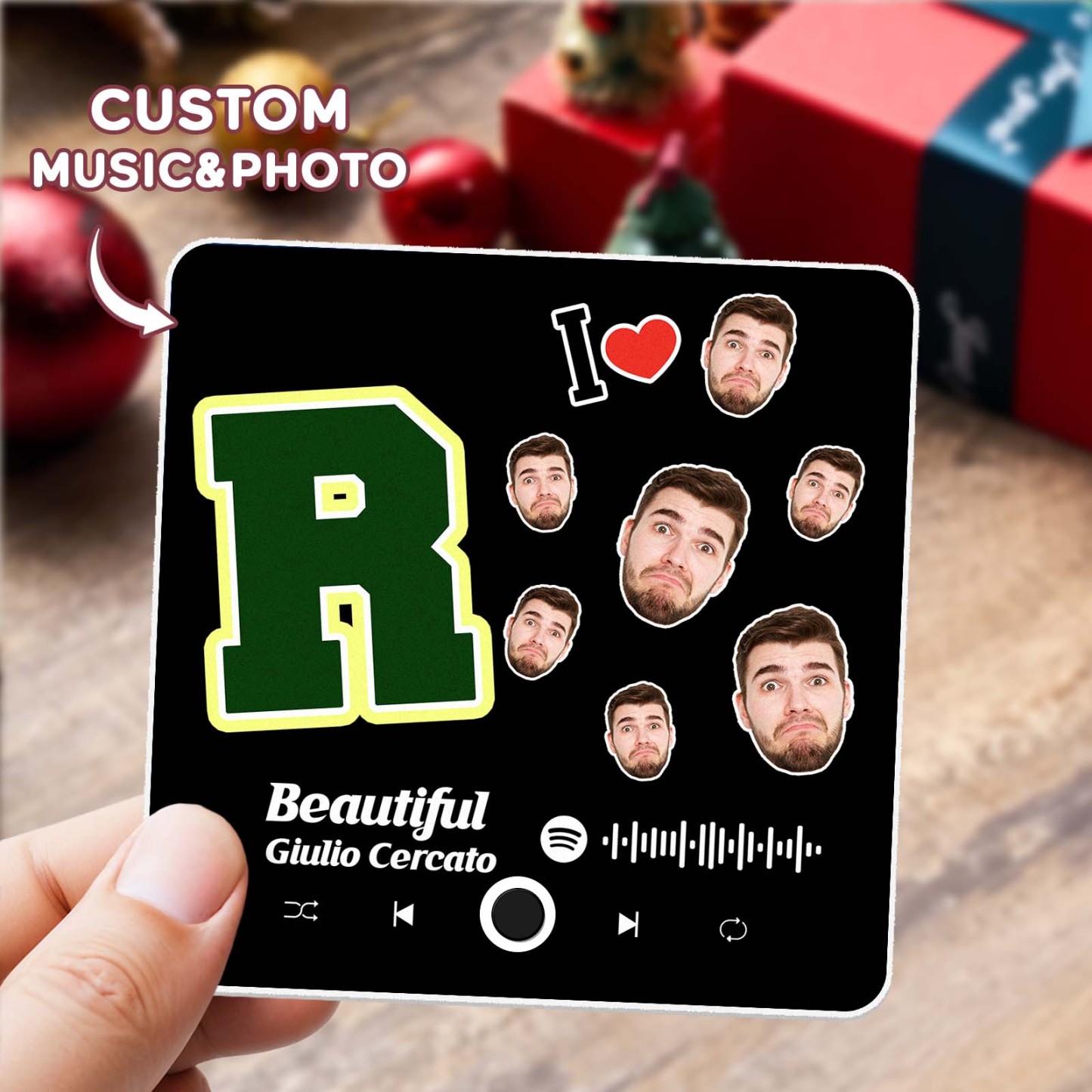 Personalized Phone Music Fridge Magnet Pro  Christmas Photo  Music Fridge Magnet Funny Gift For Christmas-MyFaceSocksAu