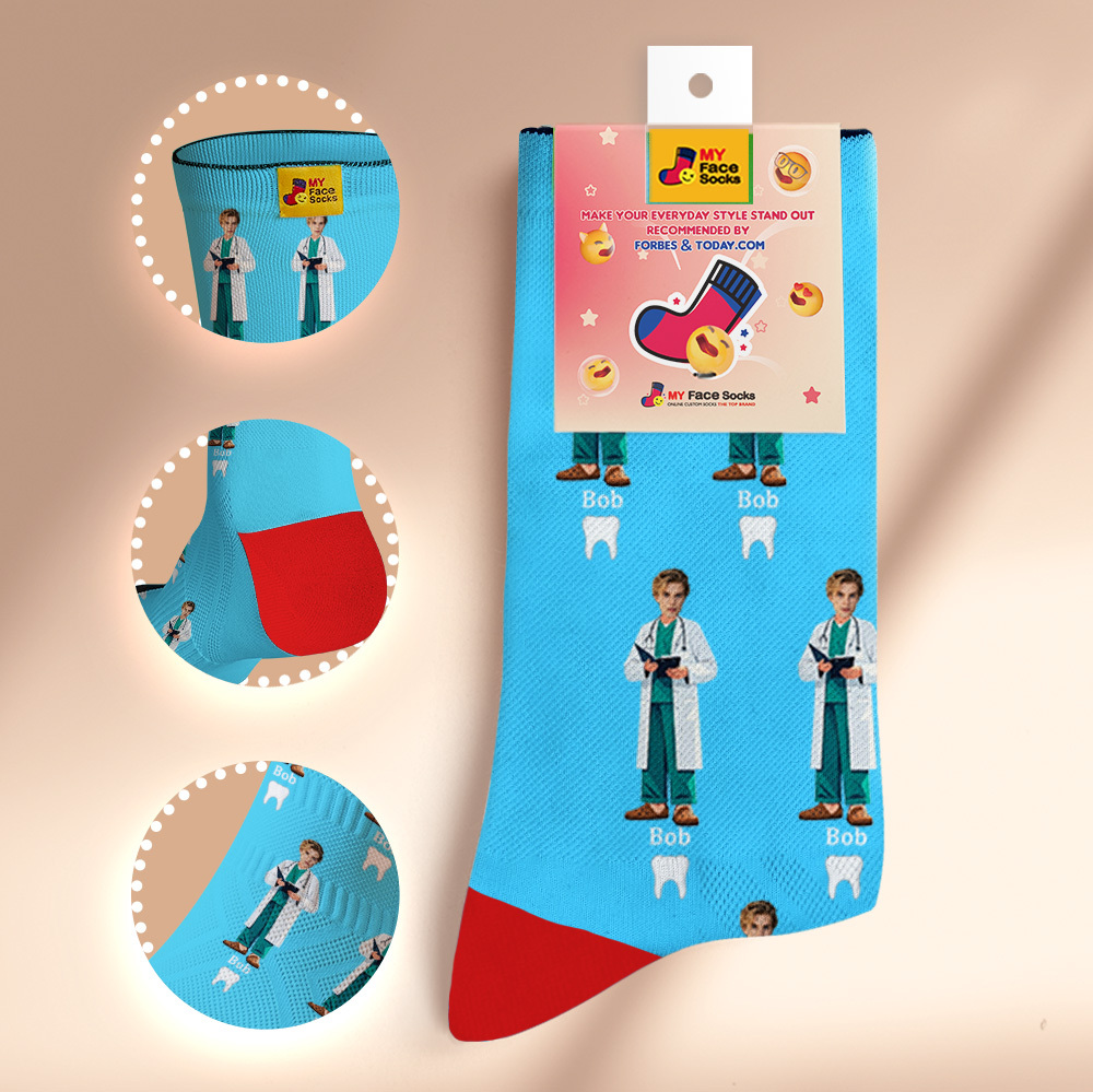 Custom Face Socks #BFF Add Multiple Photos Gift for Besties Personalized Face Socks - MyFaceSocksAU