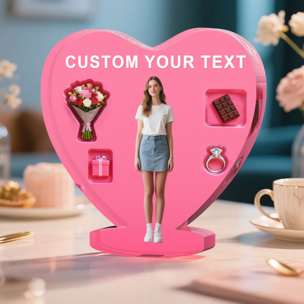 Custom Couple Photo Heart-shaped Ornament Personalized Photo and Text Ornament Anniversary Gift - MyFaceSocksAU