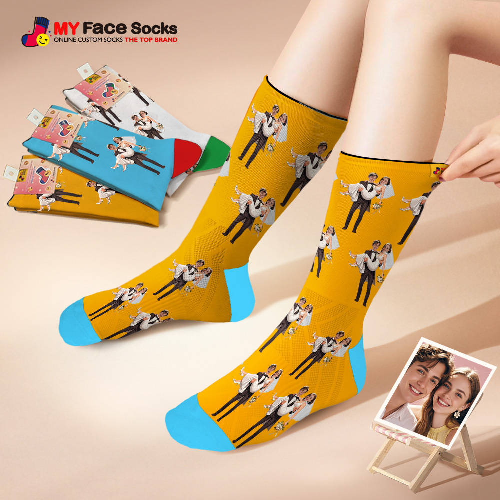 Custom Face Socks #BFF Add Multiple Photos Gift for Besties Personalized Face Socks - MyFaceSocksAU