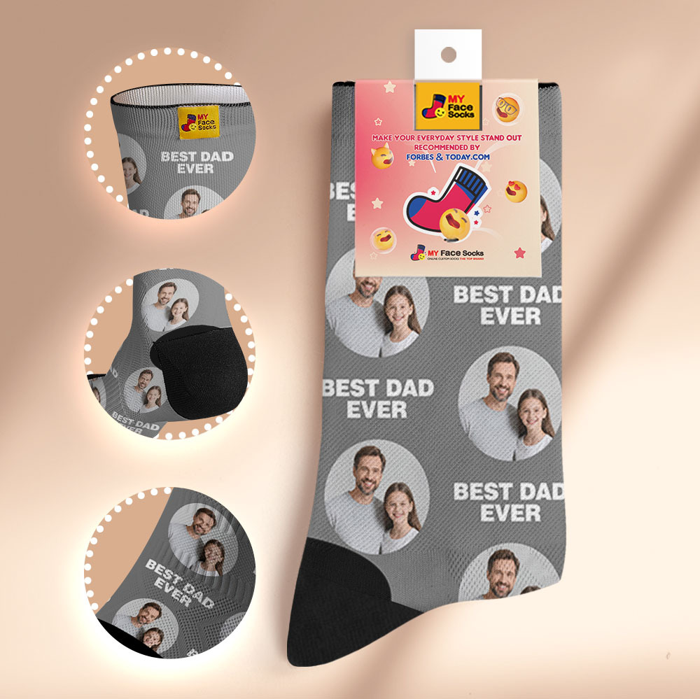 Custom Face Socks I Love Daddy Face Socks Photo Print Socks Colorful Dad Socks Personalized Fathers Day Gift - MyFaceSocksAU