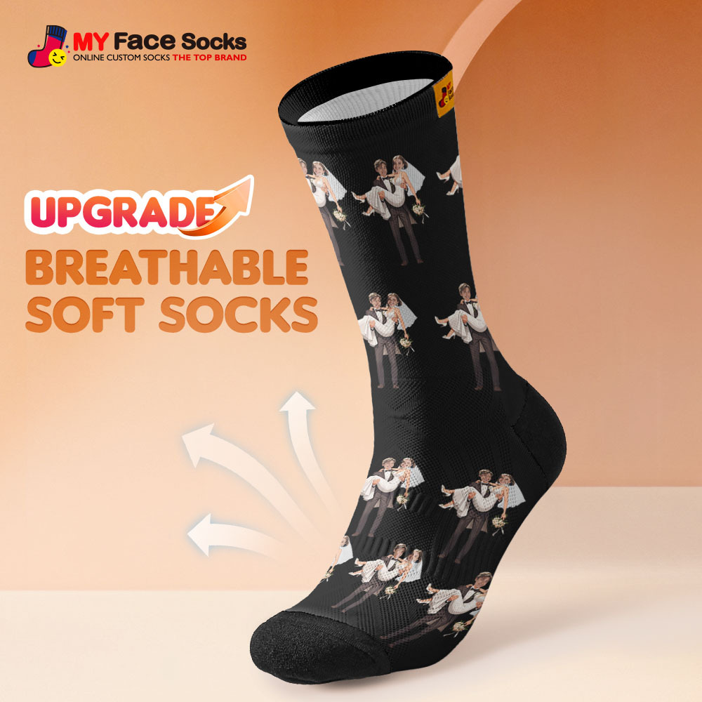 Custom Face Socks #BFF Add Multiple Photos Gift for Besties Personalized Face Socks - MyFaceSocksAU