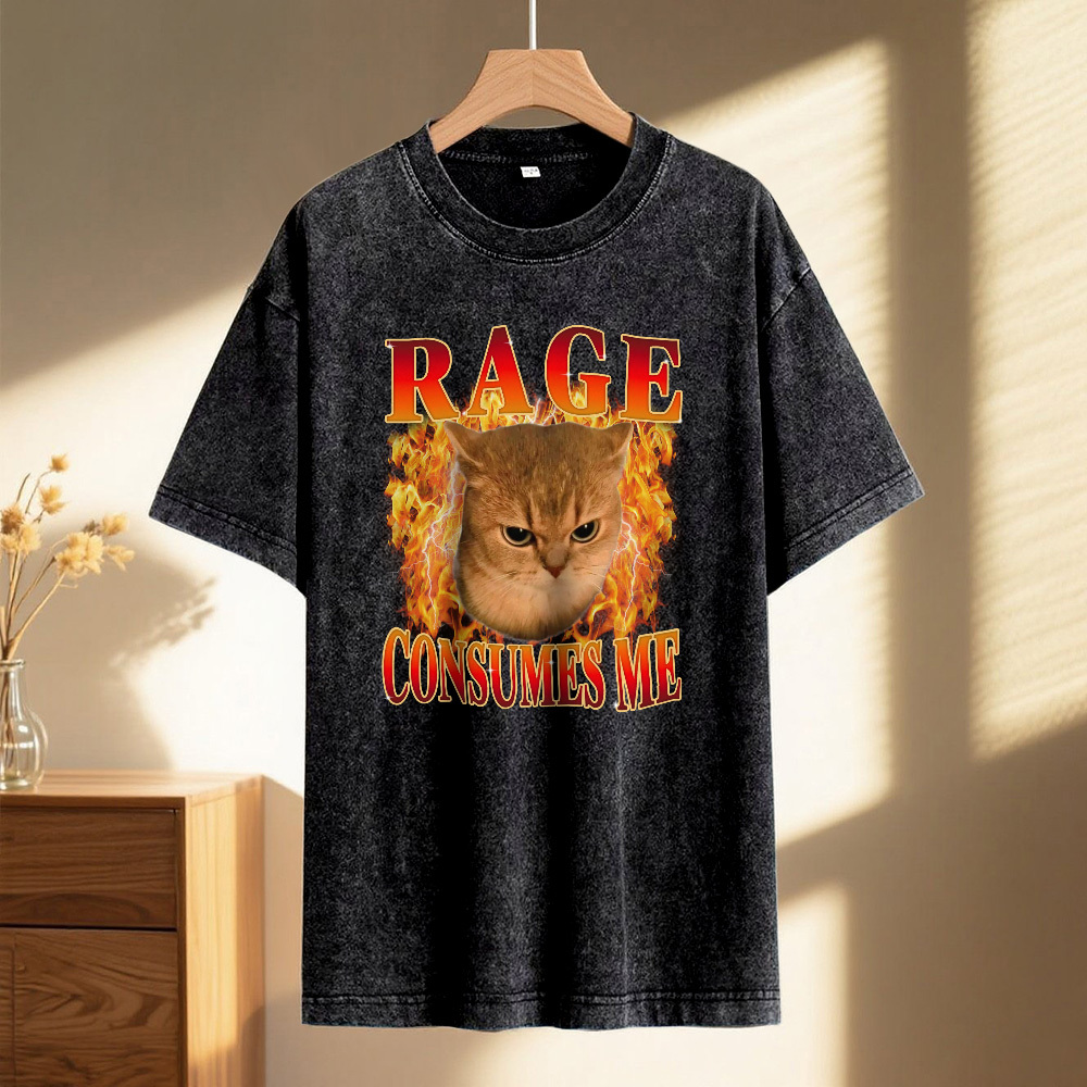 Custom Face Funny Cat Meme T-Shirt Vintage Graphic Tee with Your Photo and Text Retro 90s Style Cat Lover Shirt Unisex Pet - MyFaceSocksAU