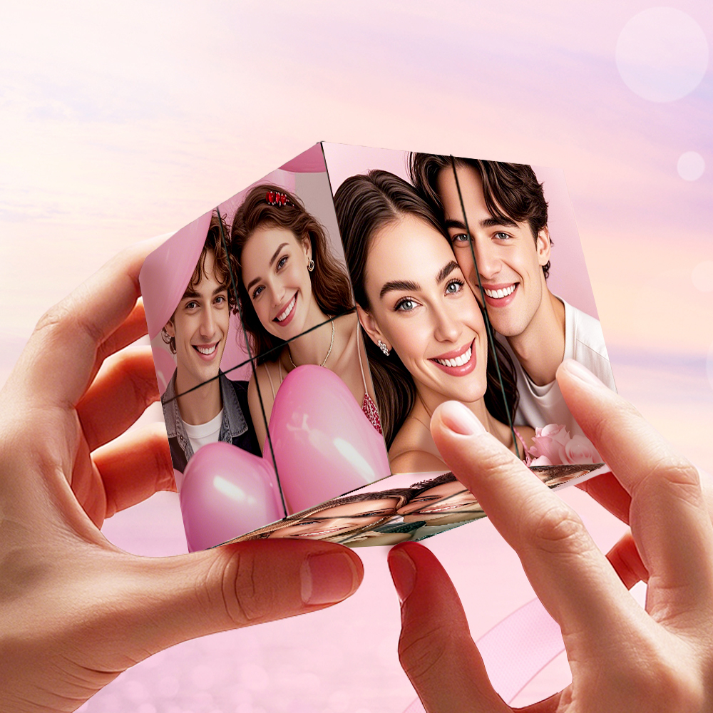 Custom Photo Rubic's Cube Personalized Infinity Cartoon Photo Cube Folding Couple Photo Cube Gifts For Christmas Gifts - MyFaceSocksAU