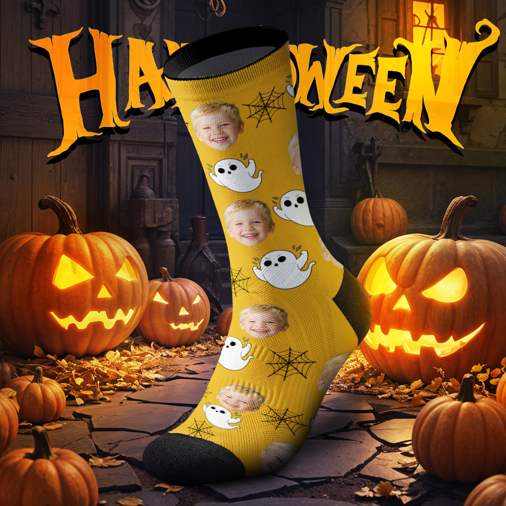 Personalized Halloween Socks with Your Photo Spooky Gift Idea - MyFaceSocksAU