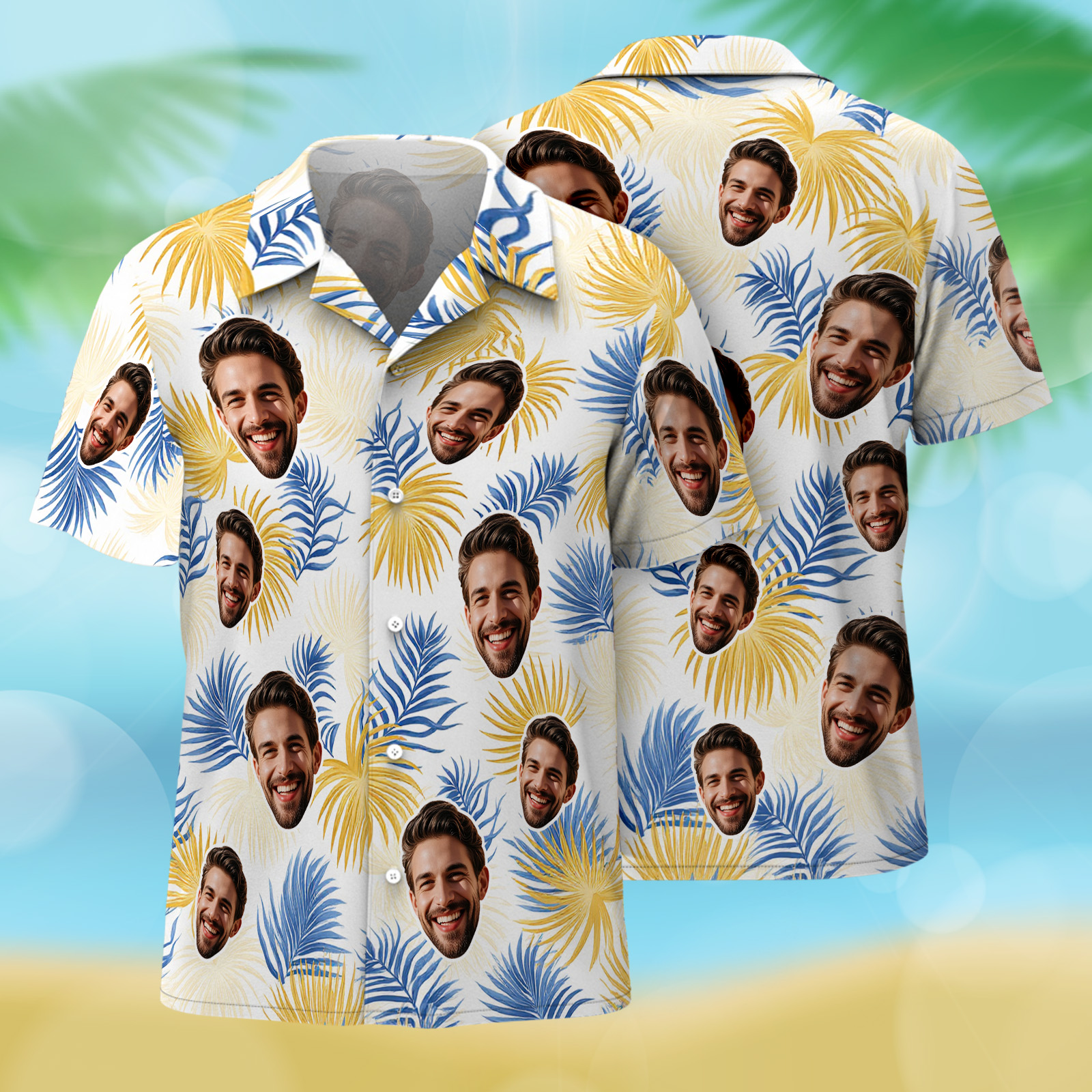 Custom Men Hawaiian Shirts Face Mens Aloha Shirt Sewing Pattern Hawaiian Shirt Gift for Summer Vibe Holiday