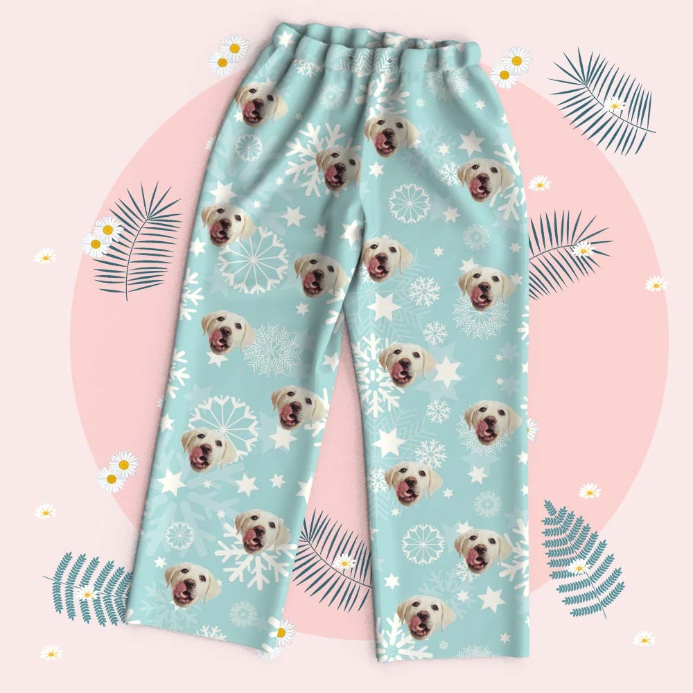 Custom Red Plaid Christmas Face Long Sleeve Pajamas Face Pajamas with Pet Face Personalized Photo Pajamas Gift - MyFaceSocksAU