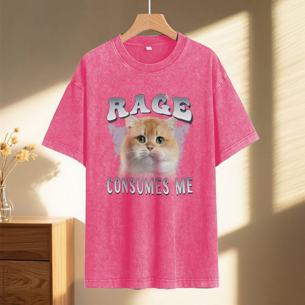 Custom Face Funny Cat Meme T-Shirt Vintage Graphic Tee with Your Photo and Text Retro 90s Style Cat Lover Shirt Unisex Pet - MyFaceSocksAU