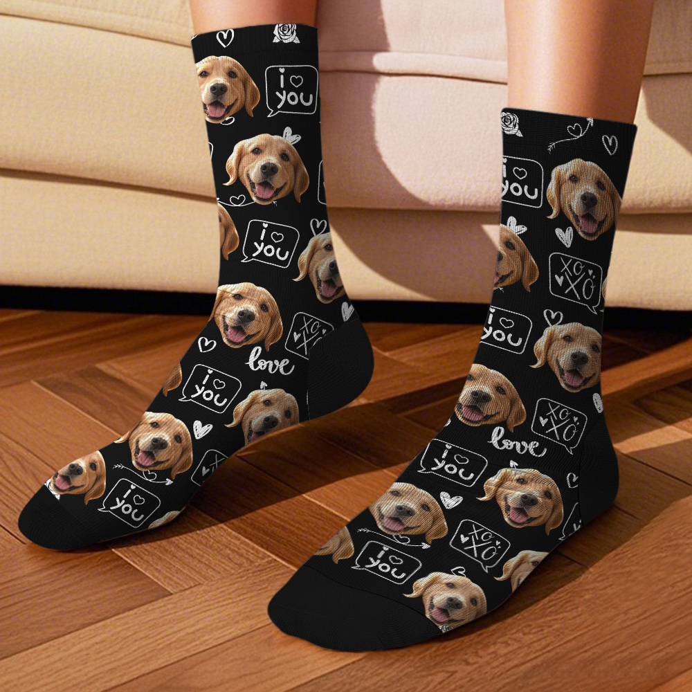 Custom Face Socks with Photos Custom Dog Paw Socks for Pet Lover Funny Gift Idea - MyFaceSocksAU