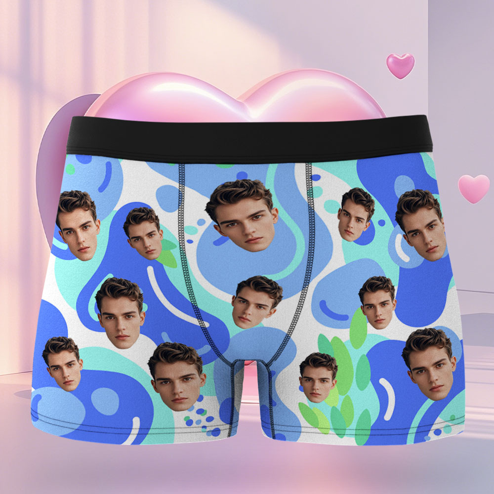 Custom Face Men's Boxer Underwear Gifts for Husband Multicolor Striped Men Face Boxer - MyFaceSocksAU