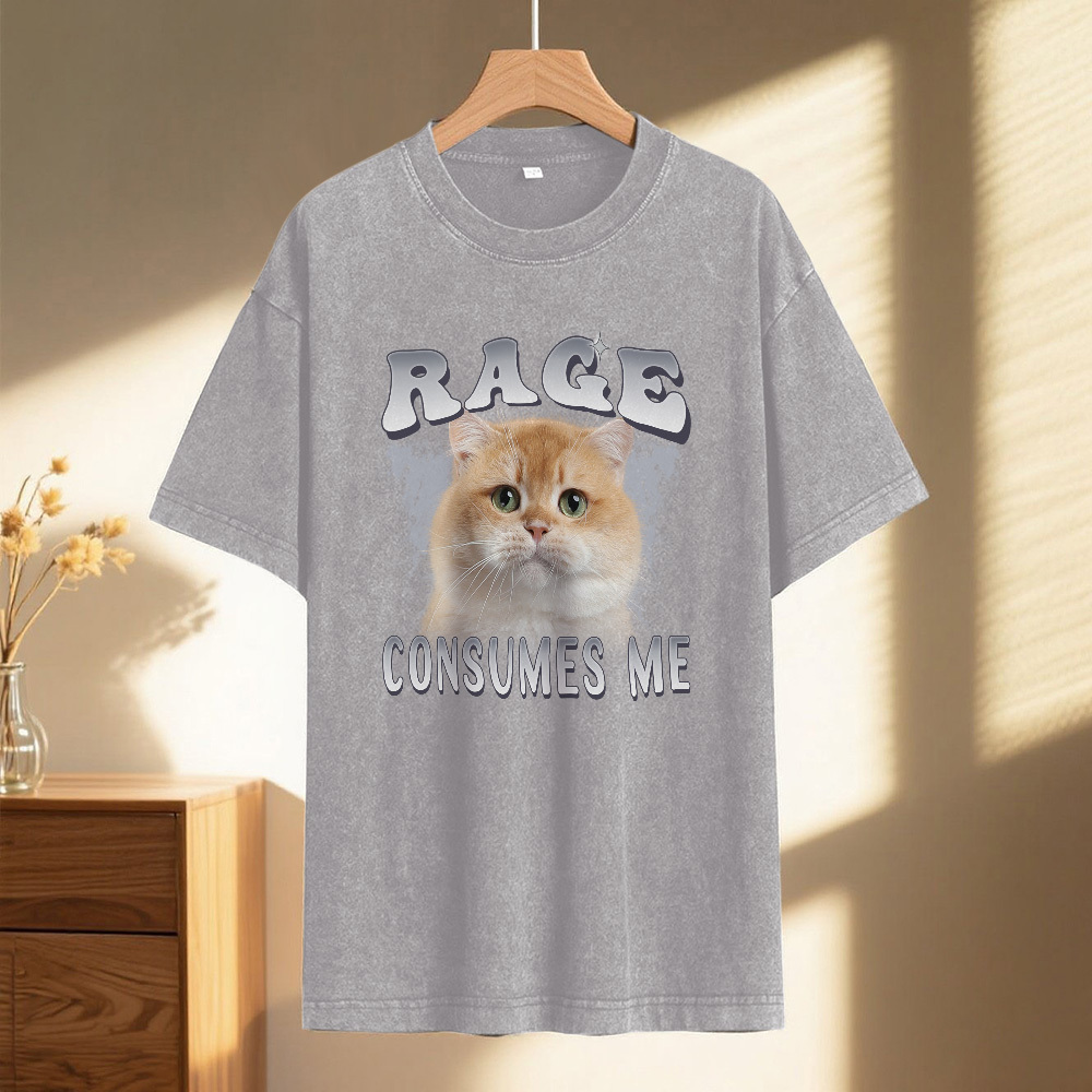 Custom Face Funny Cat Meme T-Shirt Vintage Graphic Tee with Your Photo and Text Retro 90s Style Cat Lover Shirt Unisex Pet - MyFaceSocksAU