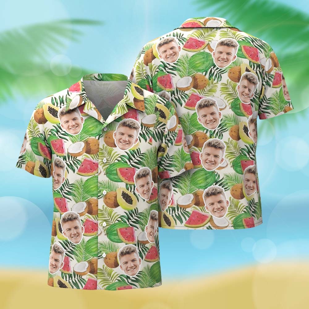Custom Printed Summer Beach Shirt Dark Green Hawaiian Shirt with Pink Floral Pattern - MyFaceSocksAU