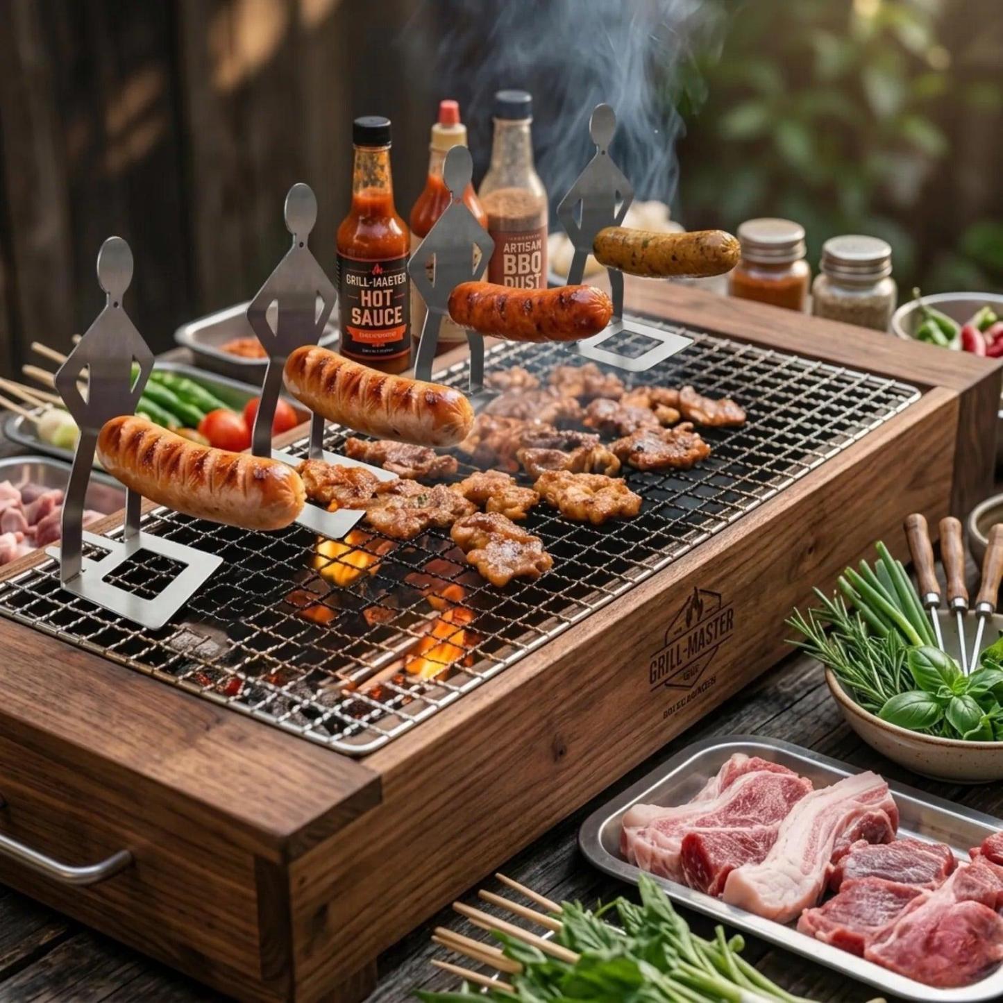 Stainless Steel BBQ Sausage Holder - Funny Grilling Gadget Gift - MyFaceSocksAU