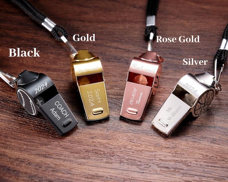 Personalised Whistle with Engraving, Custom Sport Gift for Football Basketball Volleyball Soccer Baseball Coach, Teacher Appreciation Gift