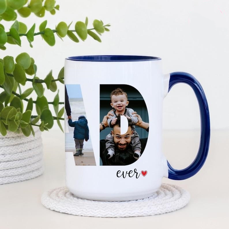 Personalized Photo Mug For Dad, Custom Fathers Day Cup, Photo Collage Mug, Dad Birthday Gift, Father Gift From Son Daughter Wife, Dad Mug