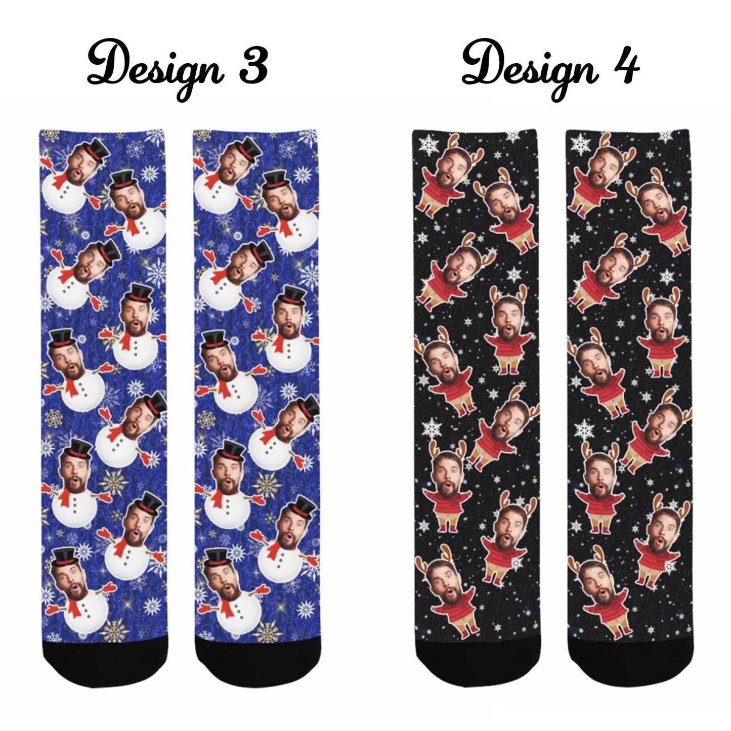 Custom Christmas Socks for Men and Women – Personalized Santa Face Socks Gift for Family, Friends & Holiday Parties - MyFaceSocksAU