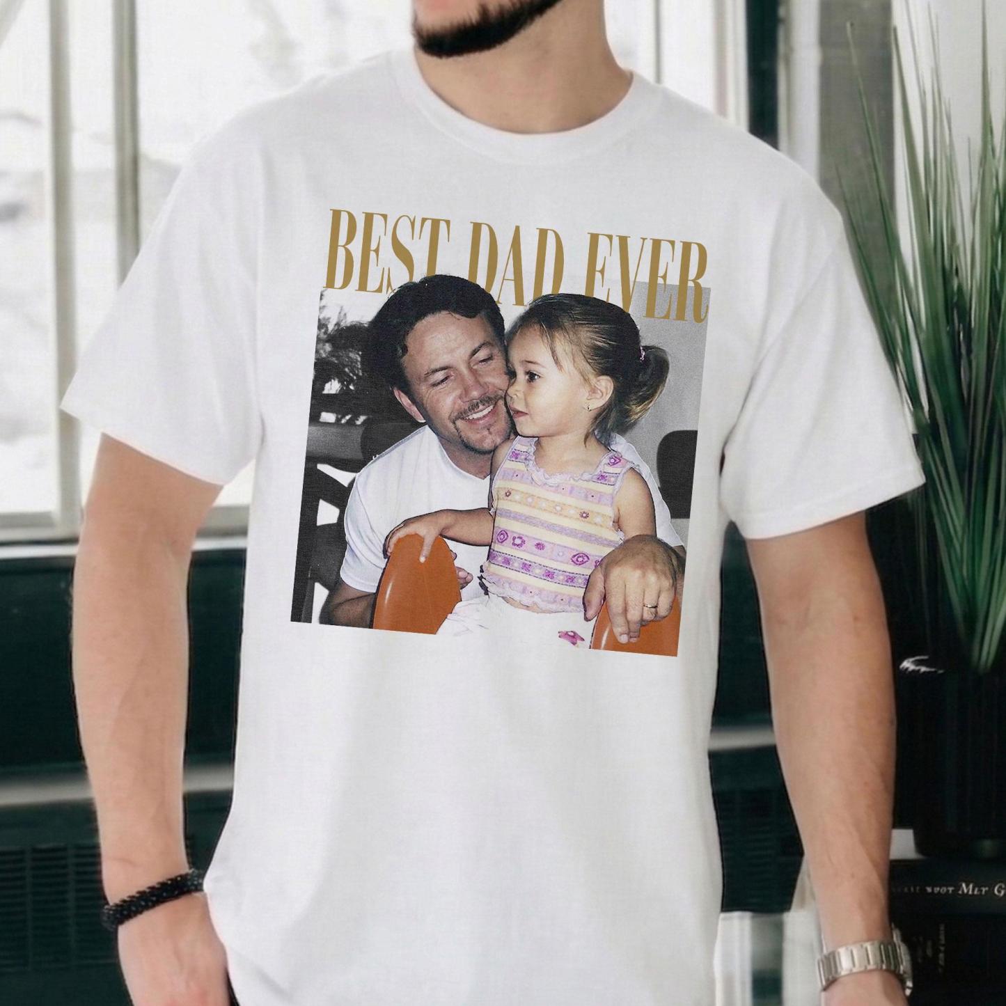 Personalised Photo Dad Comfort Colors Shirt, Daddy Picture TShirt, Grandpa Gift, Custom Portrait Papa Tee Family Gift - MyFaceSocksAU