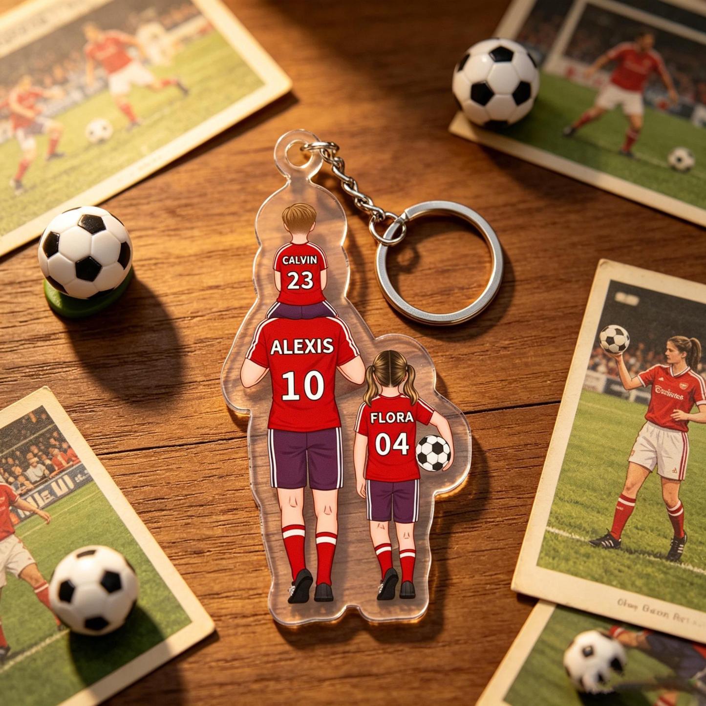 Daddy's Team Keychain for Dad, Custom Car Hanger,Acrylic Football Team Keyring for Dad, Grandad Keyring,Gift for Husband, Father's Day Gifts - MyFaceSocksAU