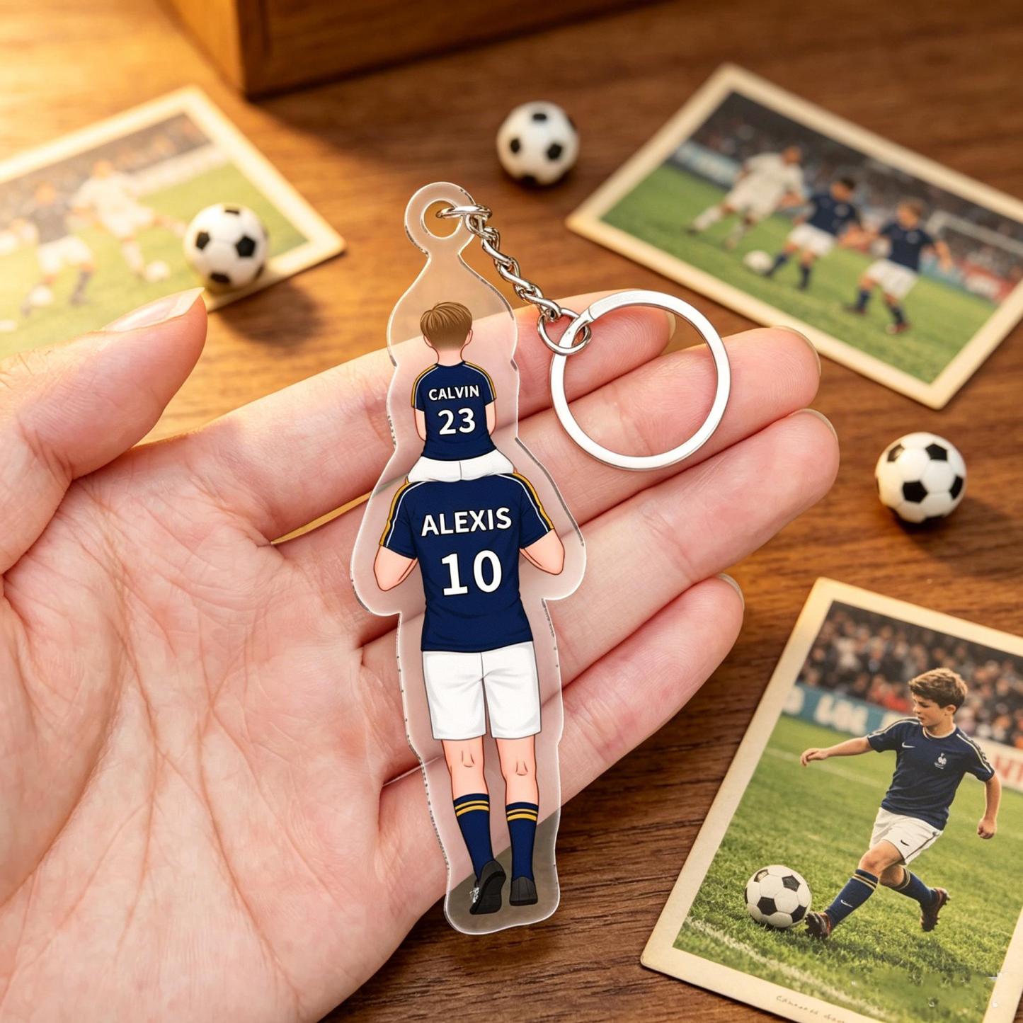 Daddy's Team Keychain for Dad, Custom Car Hanger,Acrylic Football Team Keyring for Dad, Grandad Keyring,Gift for Husband, Father's Day Gifts - MyFaceSocksAU