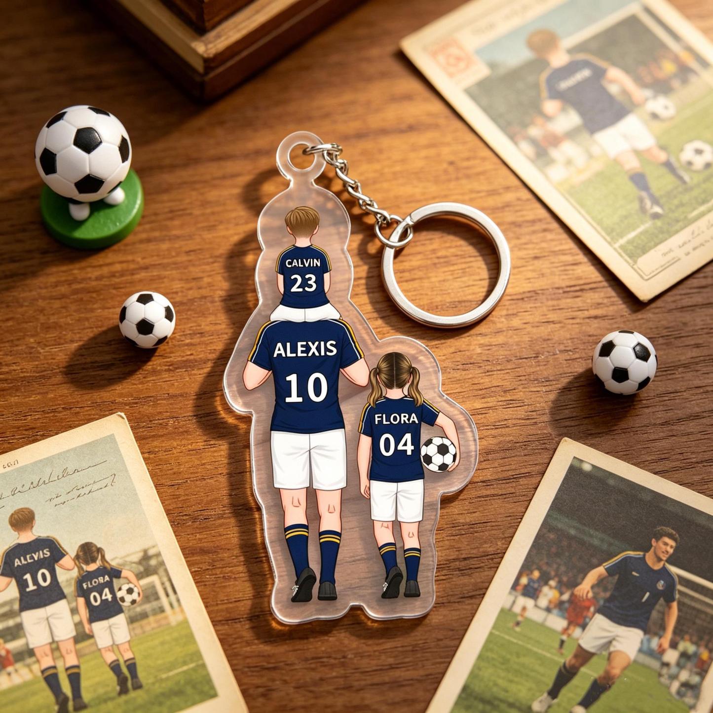 Daddy's Team Keychain for Dad, Custom Car Hanger,Acrylic Football Team Keyring for Dad, Grandad Keyring,Gift for Husband, Father's Day Gifts - MyFaceSocksAU