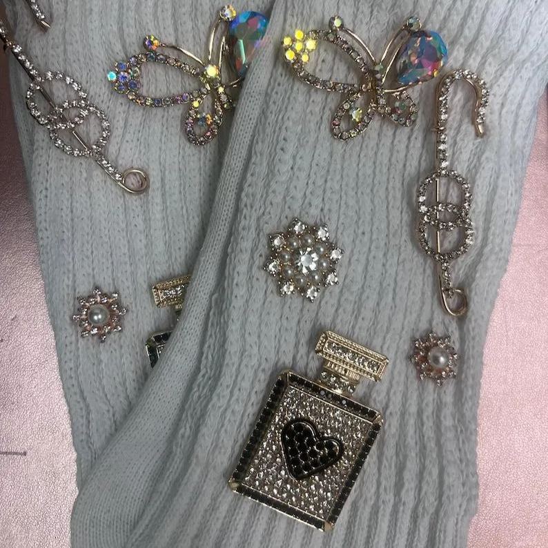 Slouch Sock With Charms Each pair is freestyle MAKE YOUR OWN DIY VIRAL TRENDING JUNK SOCKS & BROOCH PINS-MyFaceSocksAu