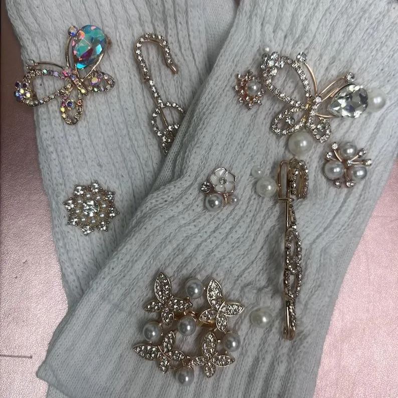 Slouch Sock With Charms Each pair is freestyle MAKE YOUR OWN DIY VIRAL TRENDING JUNK SOCKS & BROOCH PINS-MyFaceSocksAu