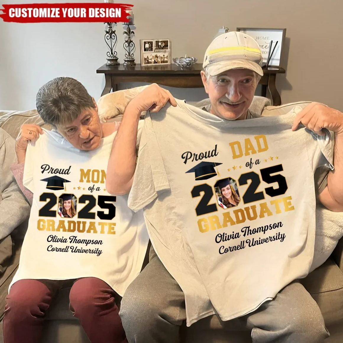 Custom Photo Congratulations On Your Graduation - Family Personalized Unisex T-shirt