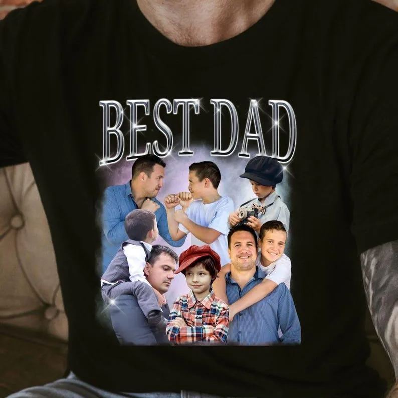 Dad Bootleg Shirt, Personalized Bootleg Shirt For Daddy's Birthday, Fathers Day Shirt, Best Dad Shirt, Dad Photo Shirt, Daddy Shirt From Son - MyFaceSocksAU