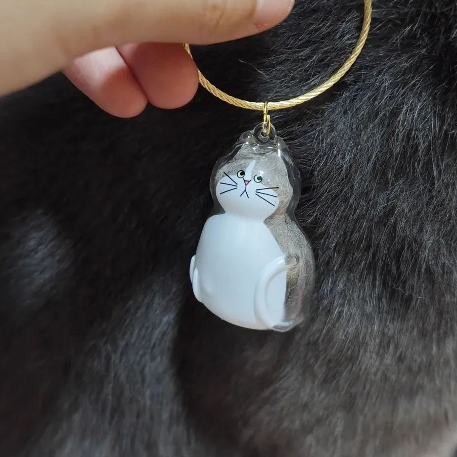 Transparent Cat Fur Capsule Keychain – Acrylic Gashapon Memory Holder Charm - MyFaceSocksAU