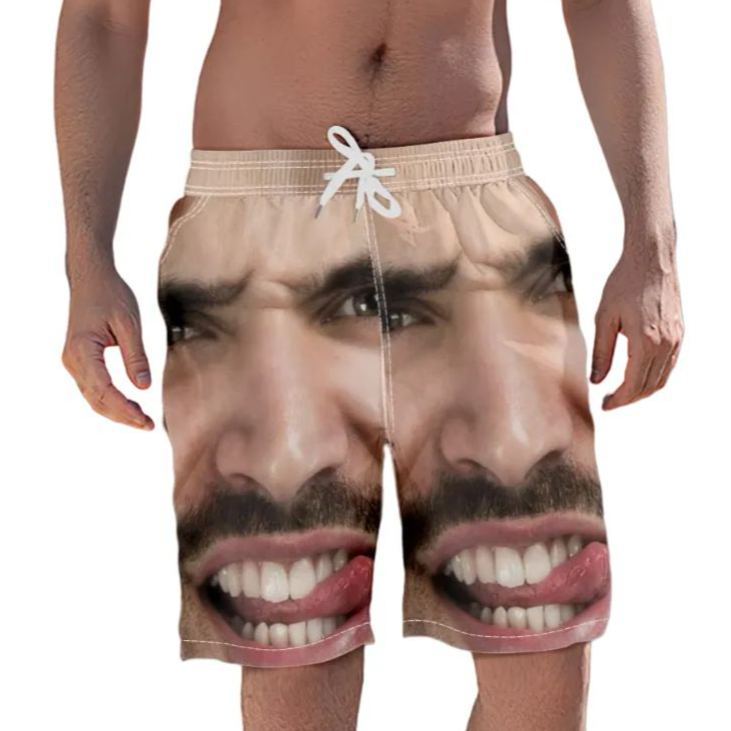 Custom Face Photo Men's Swim Trunk Water Shorts