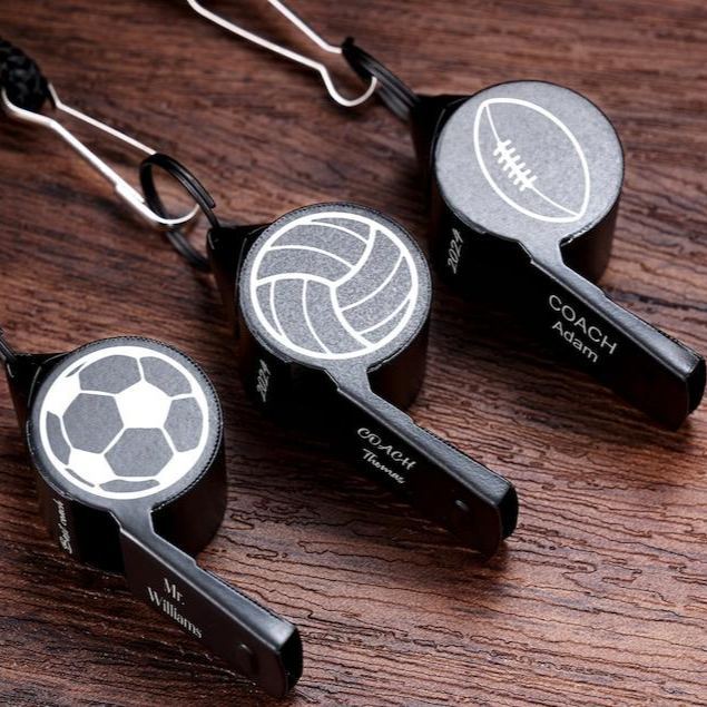 Personalised Whistle with Engraving, Custom Sport Gift for Football Basketball Volleyball Soccer Baseball Coach, Teacher Appreciation Gift