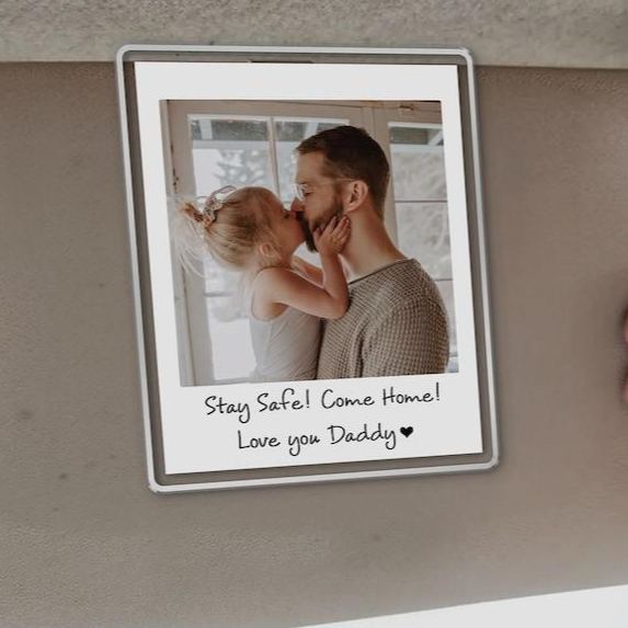 Custom Dad Photo Car Visor Clip, Fathers Day Gift For Dad, Drive Safe Daddy, Husband Gift Drive Safe Sun Visor Clip, Dad Car Accessories - MyFaceSocksAU