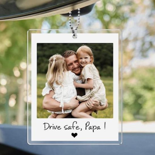 Custom Dad Photo Car Visor Clip, Fathers Day Gift For Dad, Drive Safe Daddy, Husband Gift Drive Safe Sun Visor Clip, Dad Car Accessories - MyFaceSocksAU